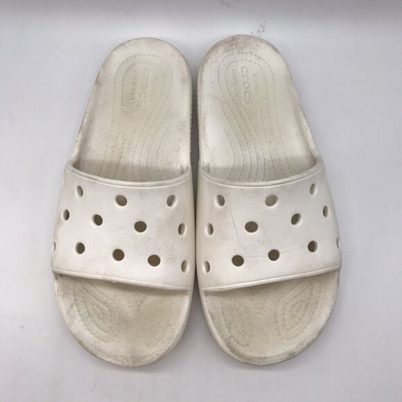Iconic Crocs Comfort White Sandals Classic Slide Unisex M6 W8 Waterproof Shower - Picture 5 of 11